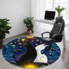 1pc Night Cats Office Round Area Rug, Indoor Mat Suitable ForOffice, Under Office Chairs Bedroom Living Room Home Decor, Room Deco T036