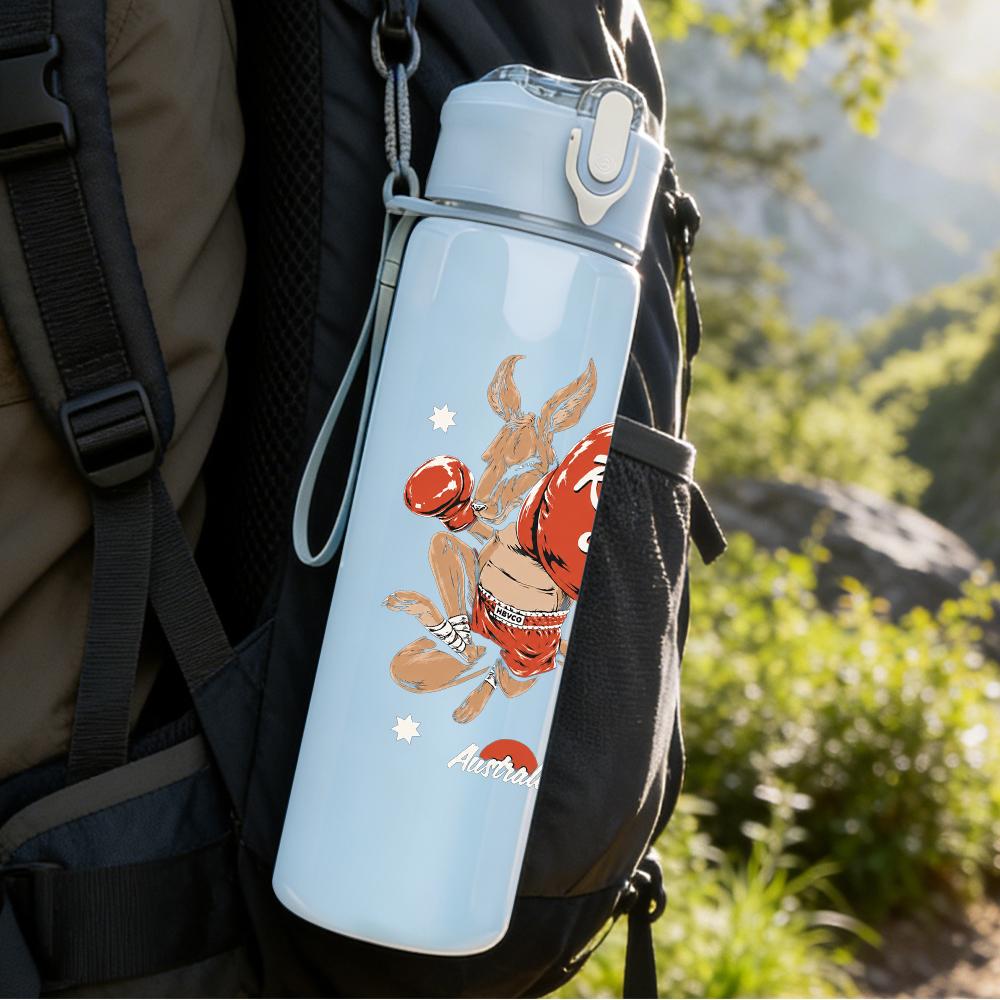1PC Retro Rooster Western Farm Graphic Print 750ml Portable Sports Water Bottle Leakproof Gym Outdoor Travel Drink Cup