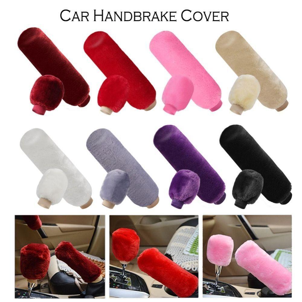 1 Pair of Soft Plush Handbrake Cover Set Warm Handbrake Grip Covers Automatic Transmission