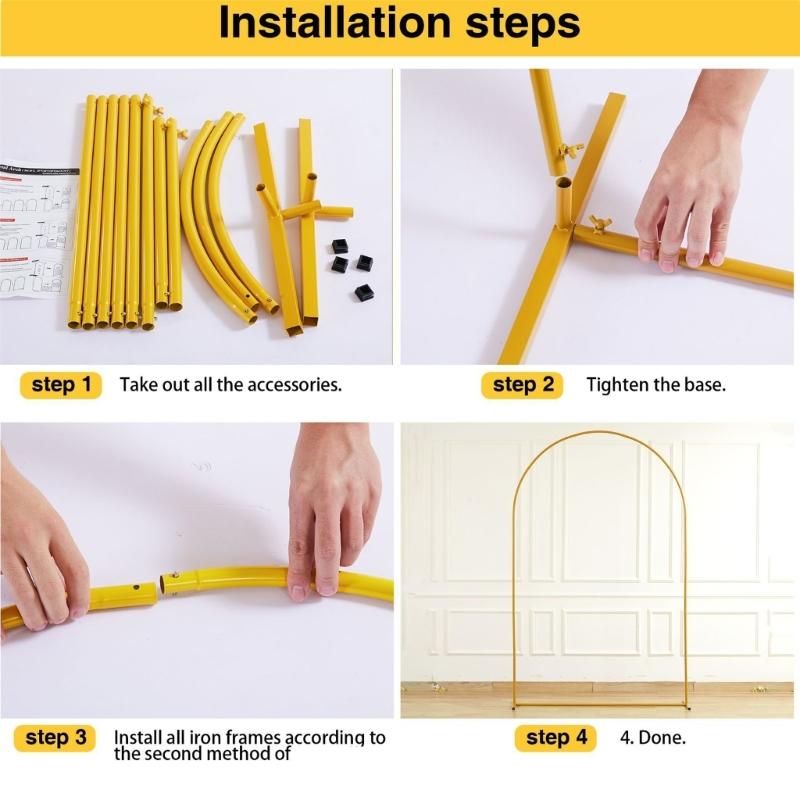 Золотая железная свадебная арка для декора разных размеров, простая сборка, структура для фона вечеринки