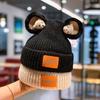 Детские шапки, осенние и зимние шерстяные шапки с медведем для мальчиков и девочек, зимние утолщенные теплые шерстяные шапки с героями мультфильмов для родителей и детей