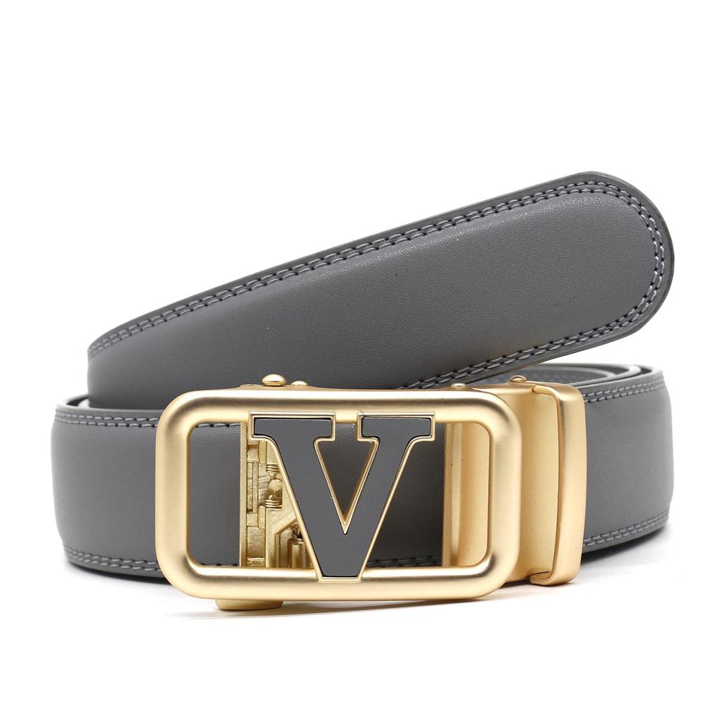 High-End Men's Genuine Leather Automatic Buckle Cowhide Belt - Versatile Fashion Accessory