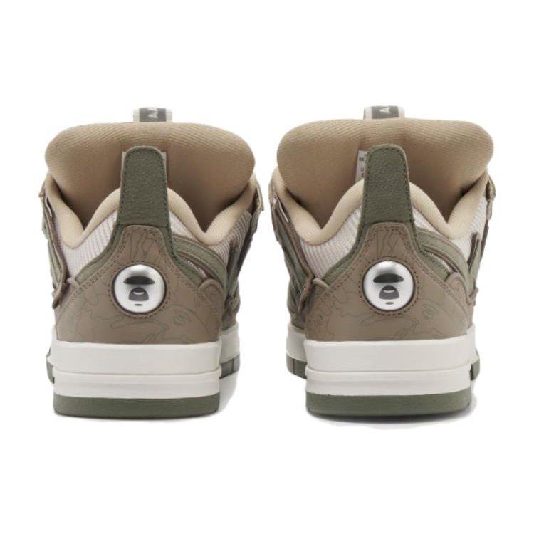 Aape x Li Ning Wave Нескользящие Устойчивые к истиранию Низкие Скейтбордические кроссовки Мужские Зеленый Умбра AECS087-7