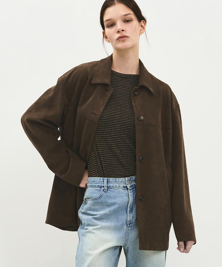ROUGH SIDE WHITE LABEL Sandy Suede Jacket Camel