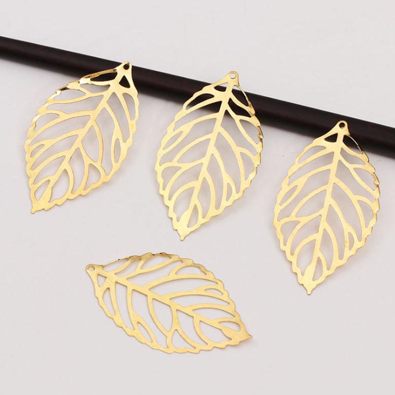 Товары для домашней вечеринки Изготовление ювелирных изделий Винтаж Ретро с покрытием DIY Золотой Шарм Филигрань 50 шт. Ювелирные аксессуары Полые листья Подвеска Ремесло