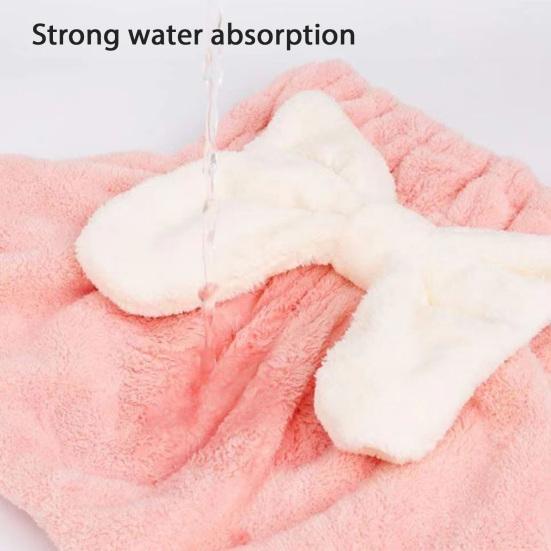 Абсорбирующая шапочка для сушки волос Быстросохнущее микрофибровое полотенце-обертывание для волос Шапочка для душа Тюрбан для сушки мокрых волос с галстуком-бабочкой для женщин и девушек