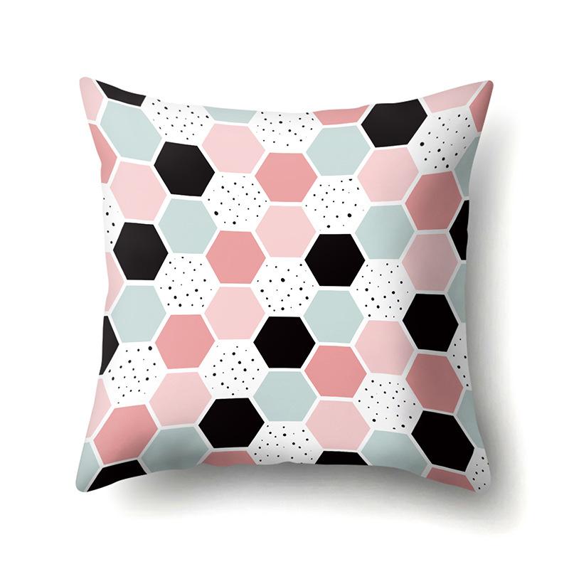 Ins Style Abstract Creative Polyester Pillow Case Car Decoration Home Printed Bedside Cushion Cover Pillow Case