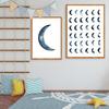 Moon Art Print. Indigo Crescent Moons. Nursery Art Print. Dark Blue Moon Painting. Celestial Watercolor Moons Dorm Room Decor