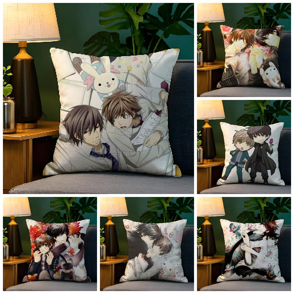 Comic Anime PCSekaiichi HatsukoiS Pillow Case Natural Linen Pillow Case DoubleSided Decor Sofa Pillowcase Home Decor