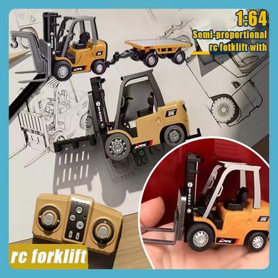1/64 Радиоуправляемый мини-погрузчик, полупропорциональный, 2.4G, радиоуправляемая машина, Bluetooth, сплав, дистанционное управление, строительная техника, детские игрушки. Спросите Наньфэн