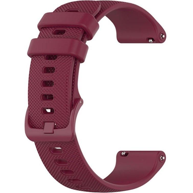 Universal Silicone Strap 22mm, Mesh Texture, Burgundy