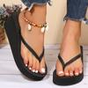 Women's Summer Beach Wedges Flip Flops Lightweight Clip Toe Sandals High Heeled Outdoor Slides Shoes