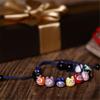 Керамический браслет ручной работы Maneki Neko Lucky Cat с красной нитью, ручная веревка, браслет из бисера с котом для девочек