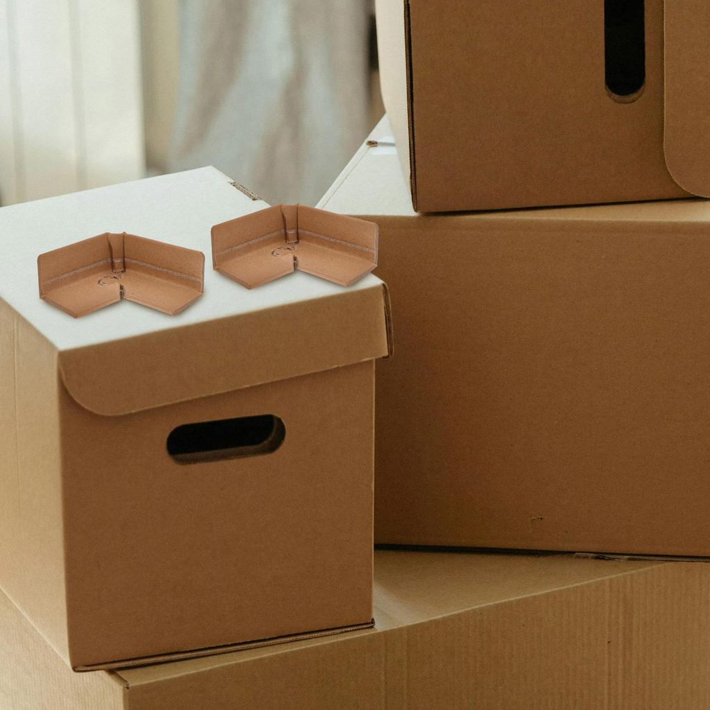 20Pcs Lock Buckle Paper Corner Guards Heavy Duty Shipping Box Corner Protectors Carton Edge Protectors Packaging Moving Storage