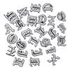 2 Inches a-Z Border Letters Embroidery White Fabric Sew On Repair Embroidered Patches For Jacket
