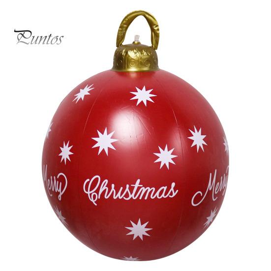 Рождественский надувной мяч диаметром 60 см, водонепроницаемый рождественский мяч, устойчивый к разрывам, многоразовый, гигантский надувной мяч для праздничного декора двора, газона, крыльца