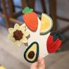Embroidery Children's Hair Clip Knitted Plush Kids Hair Accessories New Cartoon Fruit Hairclips