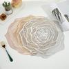 PVC Placemat Heat-Resistant Reusable Table Mat Hollow Rose Shape Insulation Pad for Dining Table Decoration