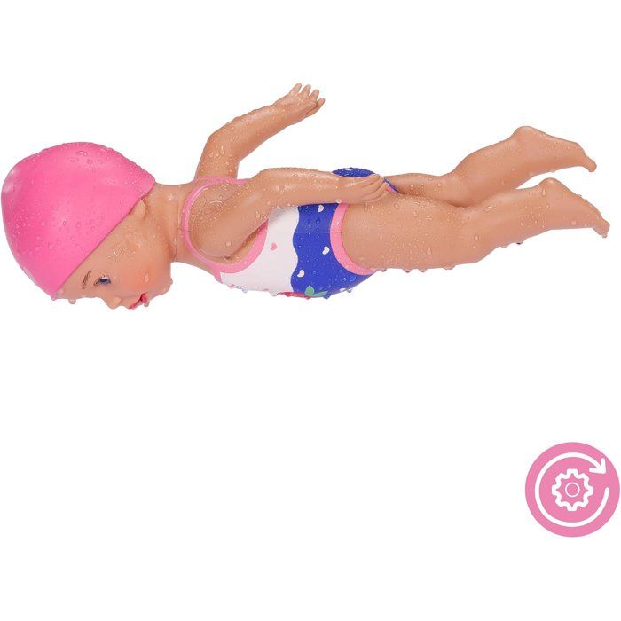 BABY BORN - Poupée Première Nage - Lizzie 30cm - Fonctionne sans piles - Nage le crawl et le papillon - Poupon de bain - Dès 1 an