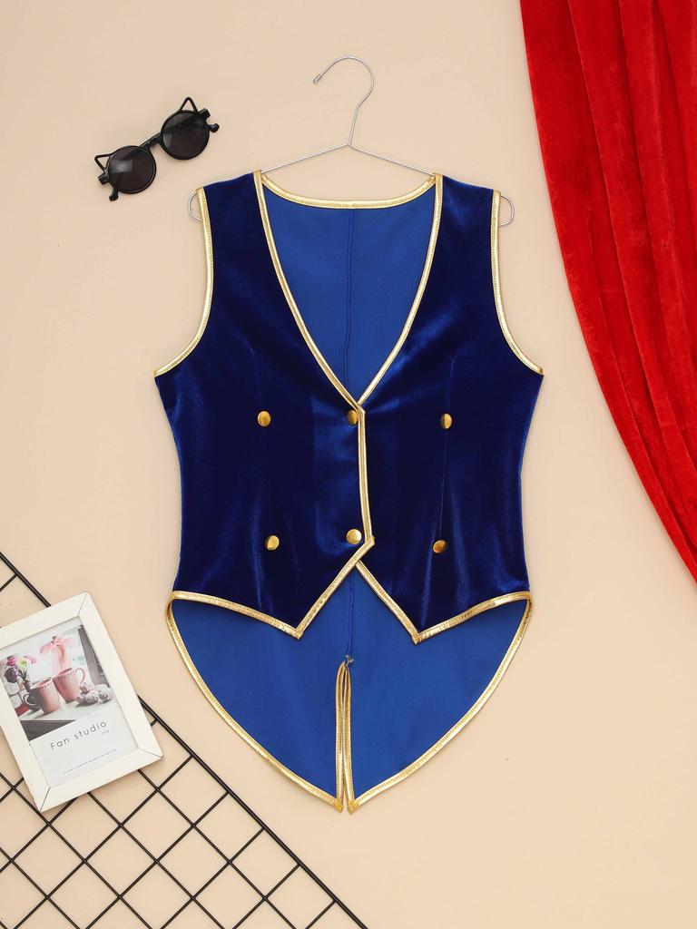 Мальчики Девочки Винтажный Средневековый Бархатный Фрак Викторианский Джентльмен Смокинг Блейзер Пальто Стимпанк Куртка Для Вечеринки Наряда