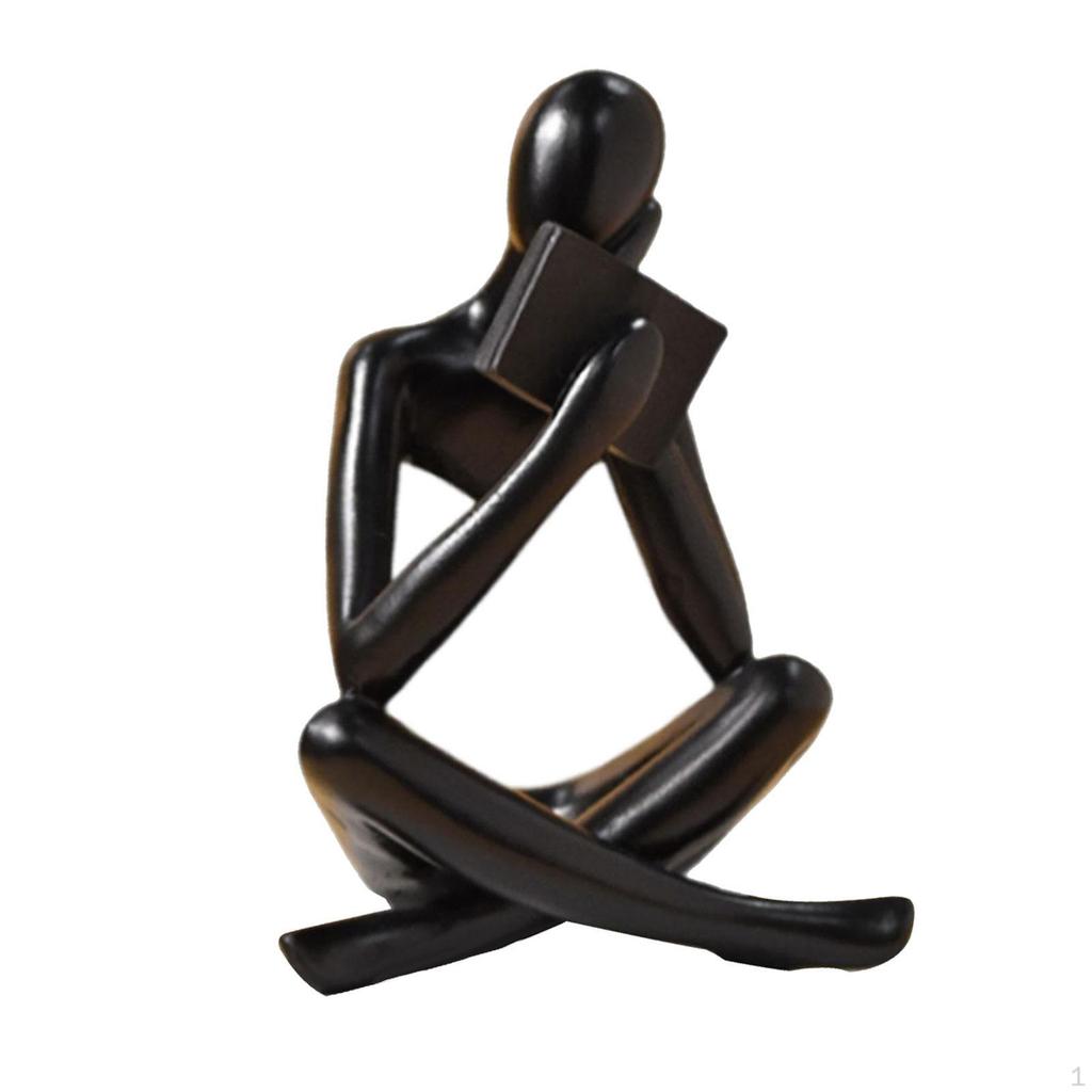 Abstract Reader Statue Decorative Figurine Sculpture Thinker Ornament in Resin Modern