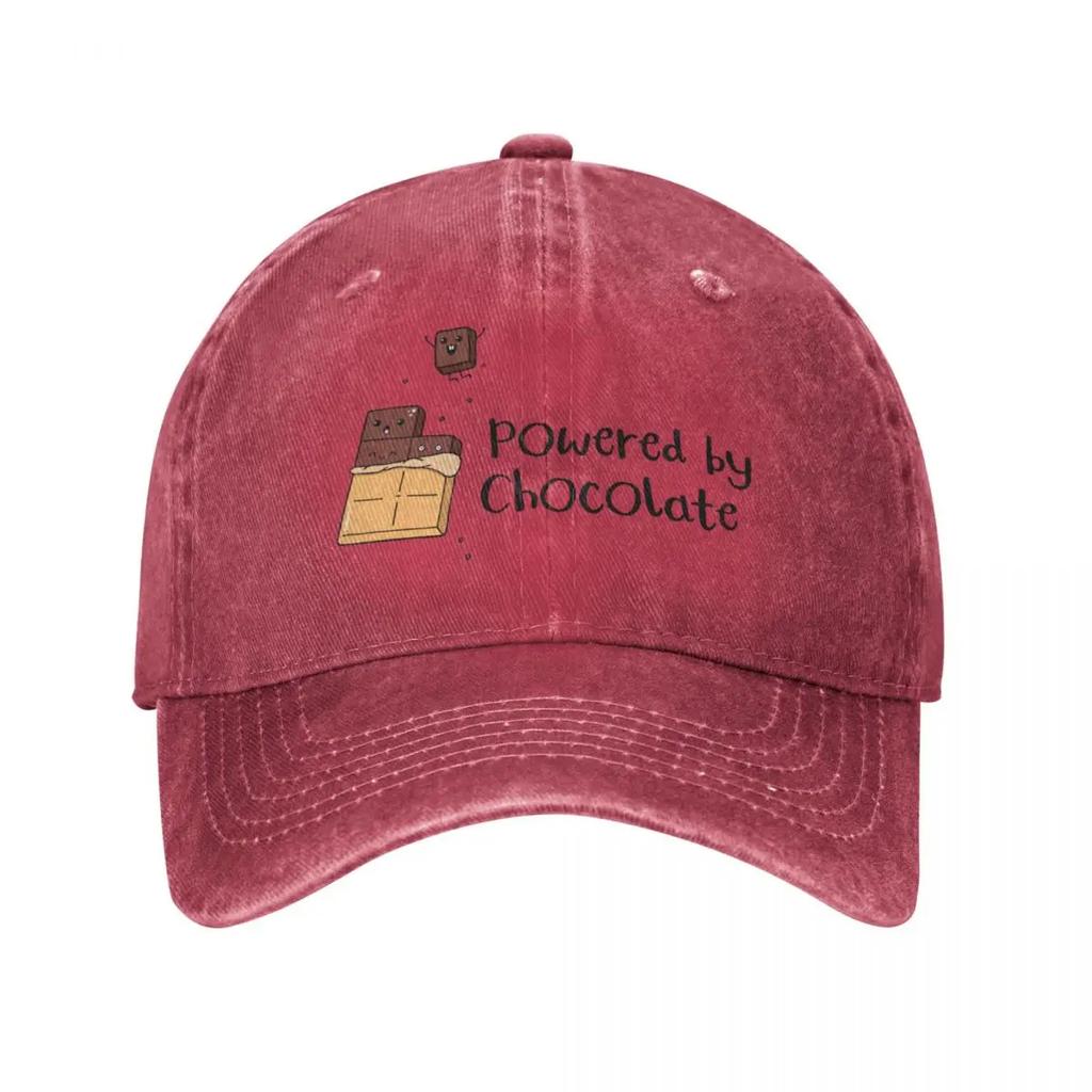 Powered by chocolate kawaii design Бейсболка Бренд Мужские кепки Кепки для походов Женская пляжная распродажа Мужская