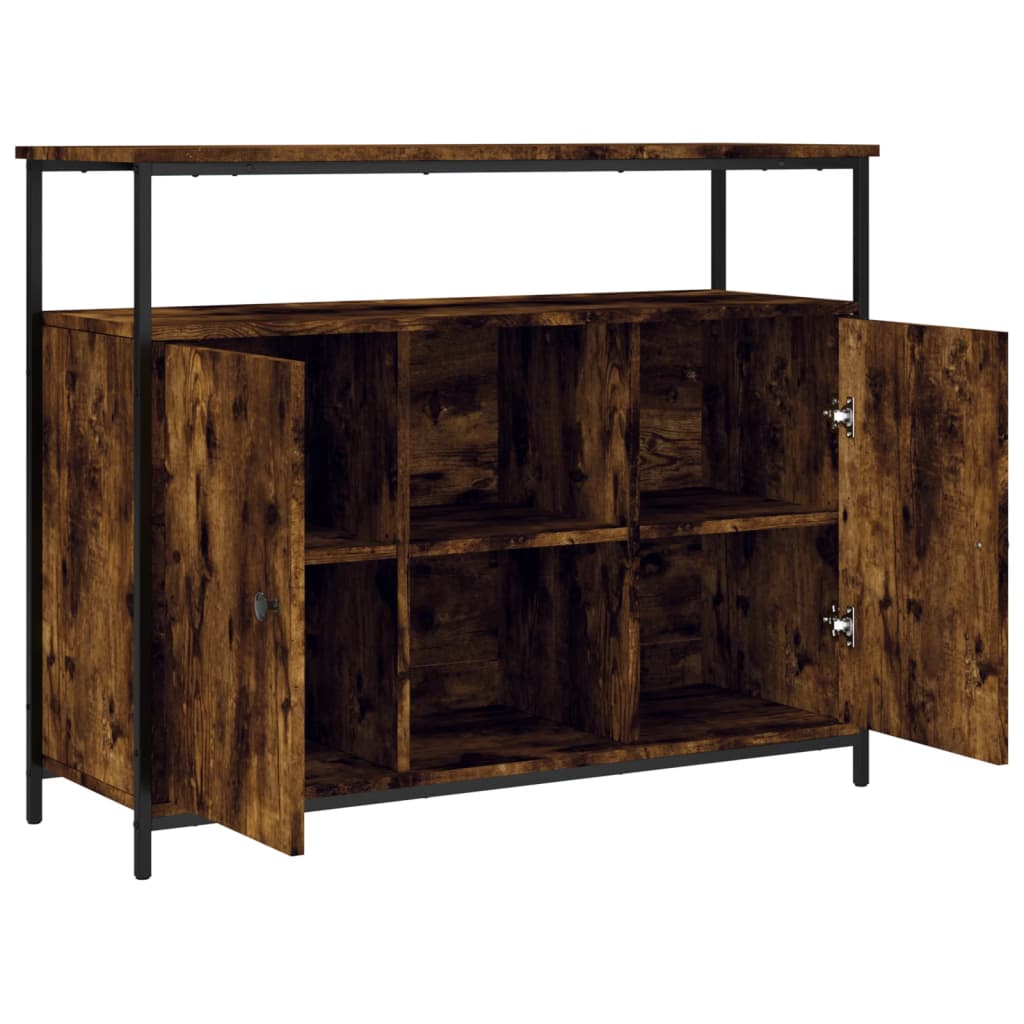 Sideboard Smoked Oak 100 x 35 x 80 cm Engineered Wood