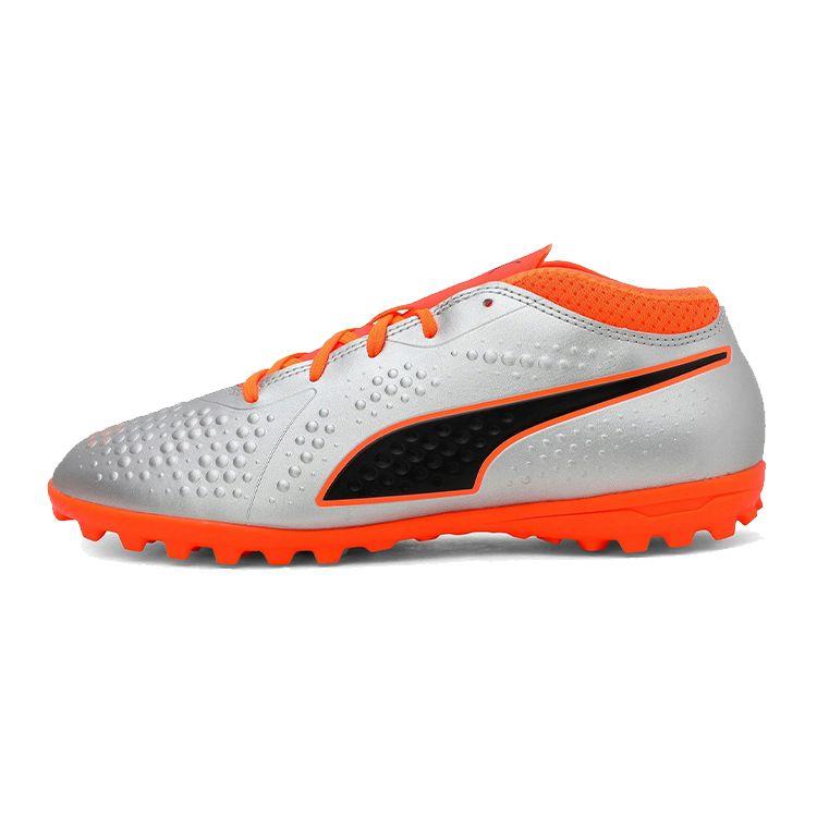 Puma One 4 Comfortable Sports Trend Mid-Top Kids Football Shoes Kids Football Shoes Orange Silver 104785-01