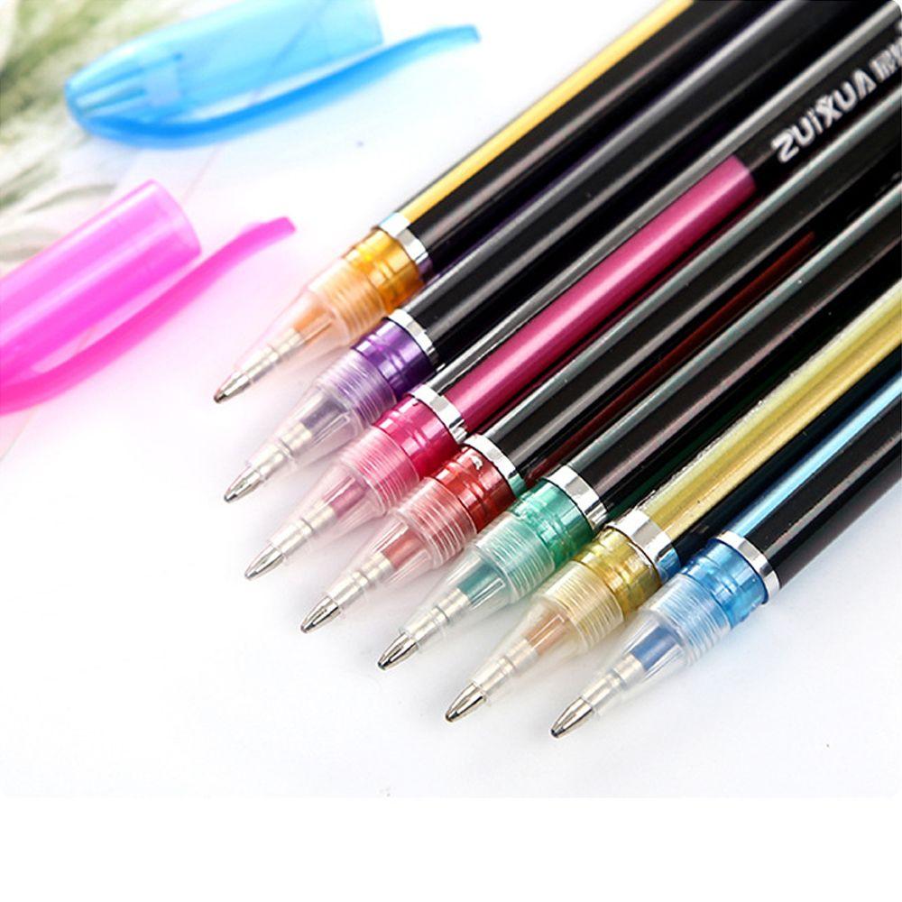 12/16/18/24/36/48 шт. Набор неоновых металлических гелевых ручек для изобразительного искусства, пастельных маркеров для граффити