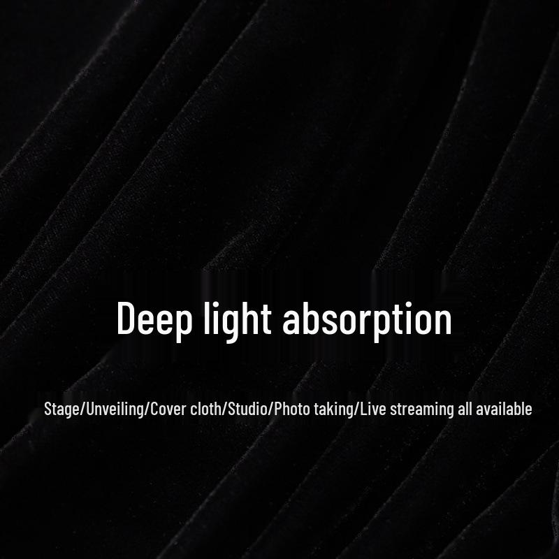 Black Light-Absorbing Gold Velvet Fabric: Stage Curtain & Photo Backdrop