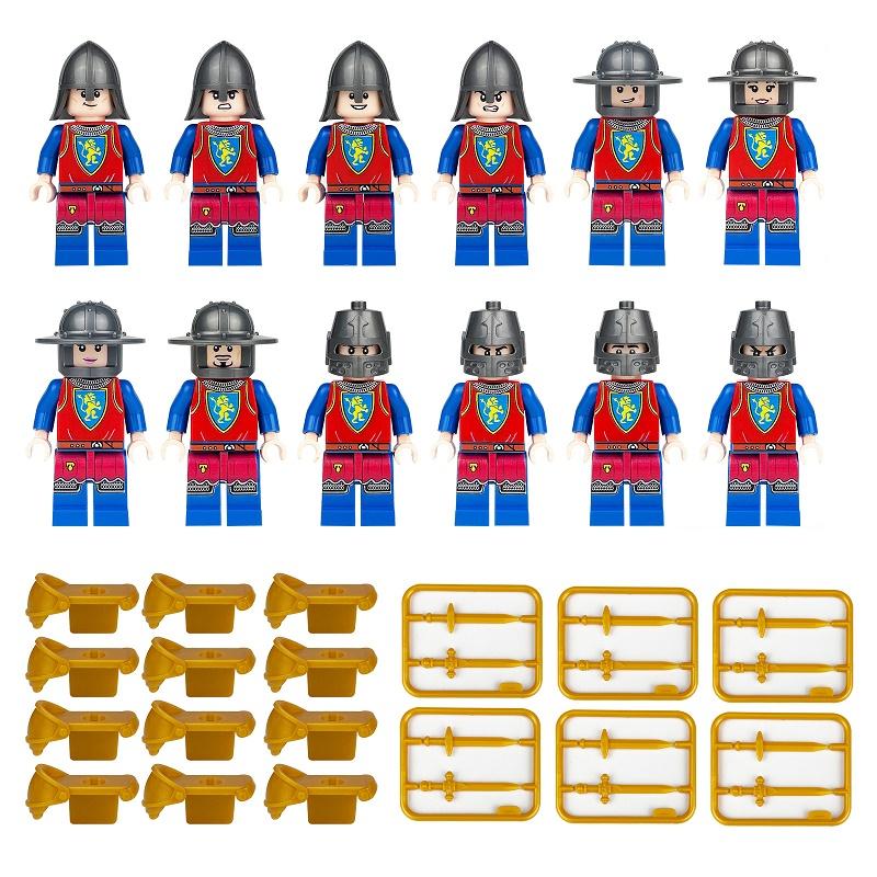 Medieval Knight Roman Soldier Castle Minifigure Building Block City Figure Parts MOC Bricks Model Kits Education Toys