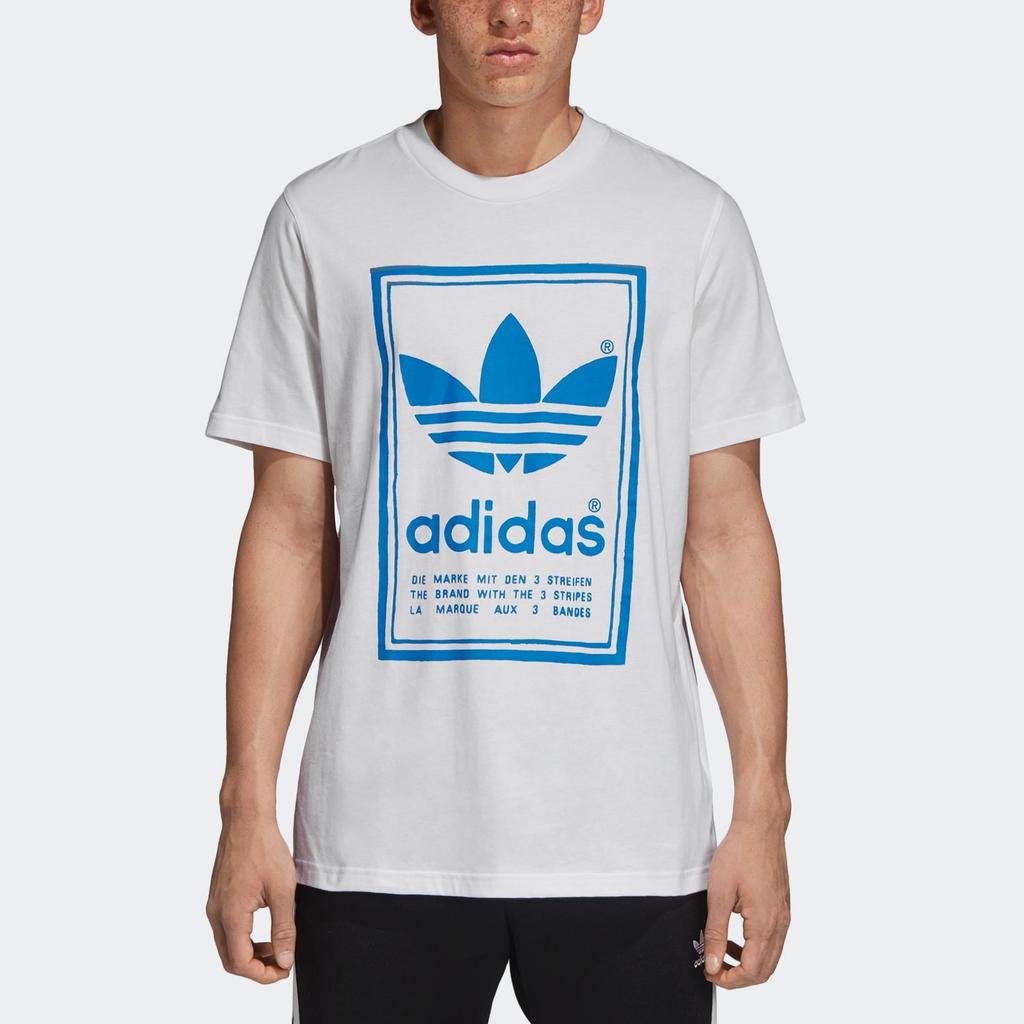 Adidas Originals Vintage 3-Stripes Retro Crew Neck Sports Short Sleeve T-Shirt Men Tops White DJ2716