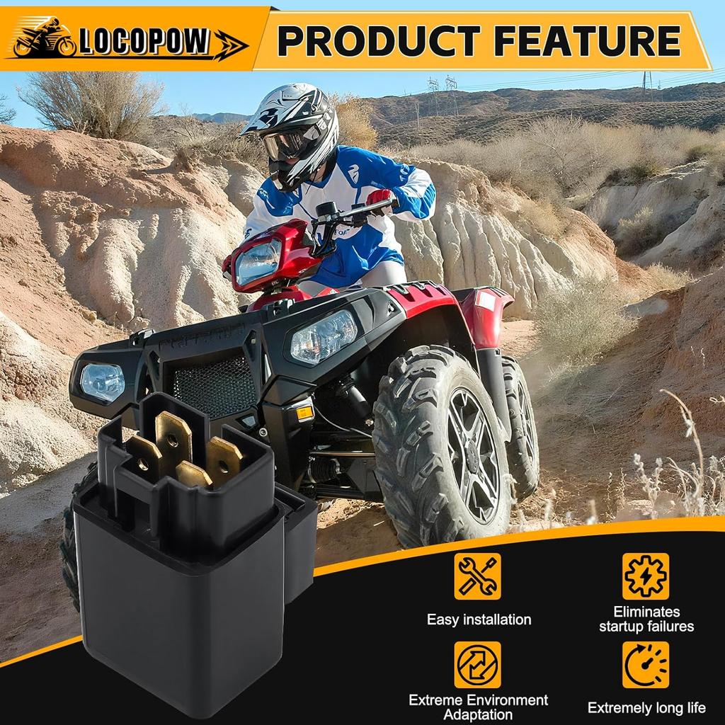 Starter Solenoid Relay Assy for Polaris Predator 50 90 Suzuki QuadSport LT 80 Z50 Yamaha Warrior 350 Big Bear 400 Grizzly 660 600 Moto 4 Raptor