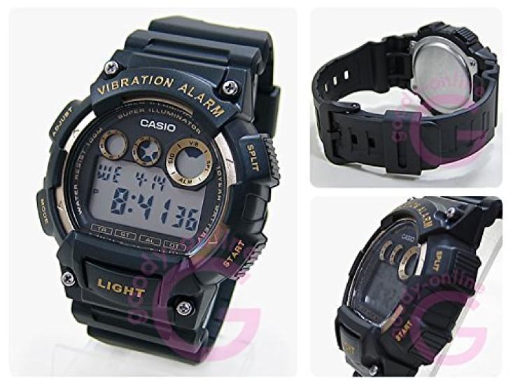 CASIO Sports Digital Watch Black Gold Kids W-735H-1A2 Men's