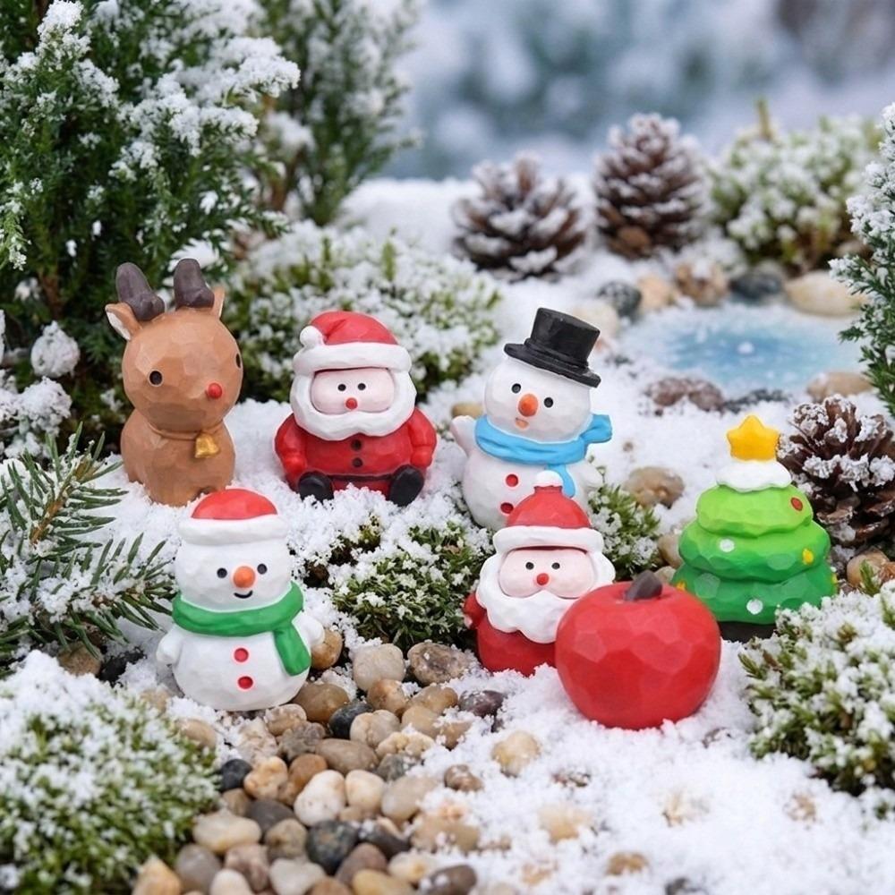 Cute Christmas Decorations Small Size Miniature Ornaments Mini Resin Figurines Fairy Garden