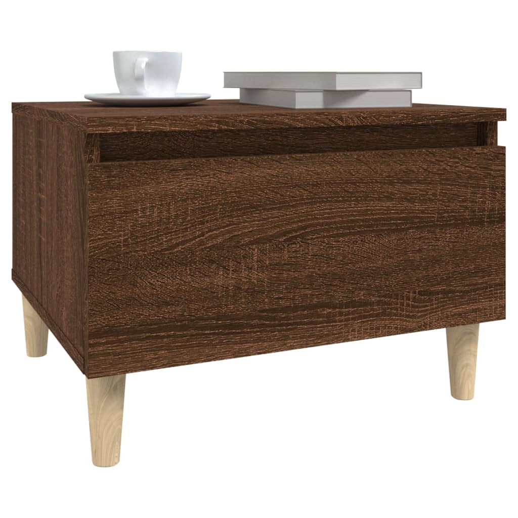 Side Table Brown Oak Effect 50 x 46 x 35 cm Wood Based Material