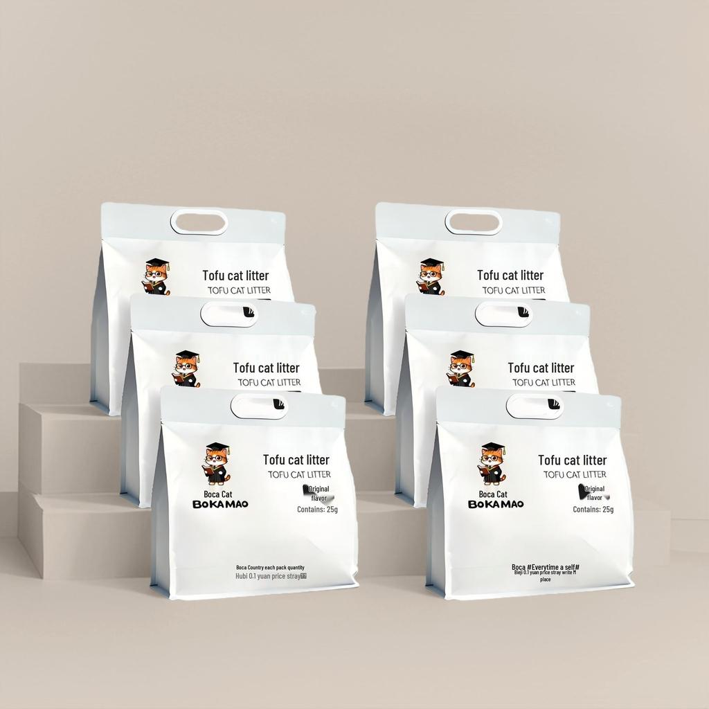 Кошачий наполнитель Boca Cat Original из тофу, Без пыли, Дезодорирующий, Быстро впитывающий, Не прилипающий, Смываемый