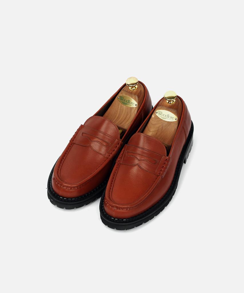 Custommood Richard Cowhide Penny Loafers (Burnt Brown)