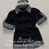 The Pink Check Layered Roll Up ShorT Sleeve T shirT