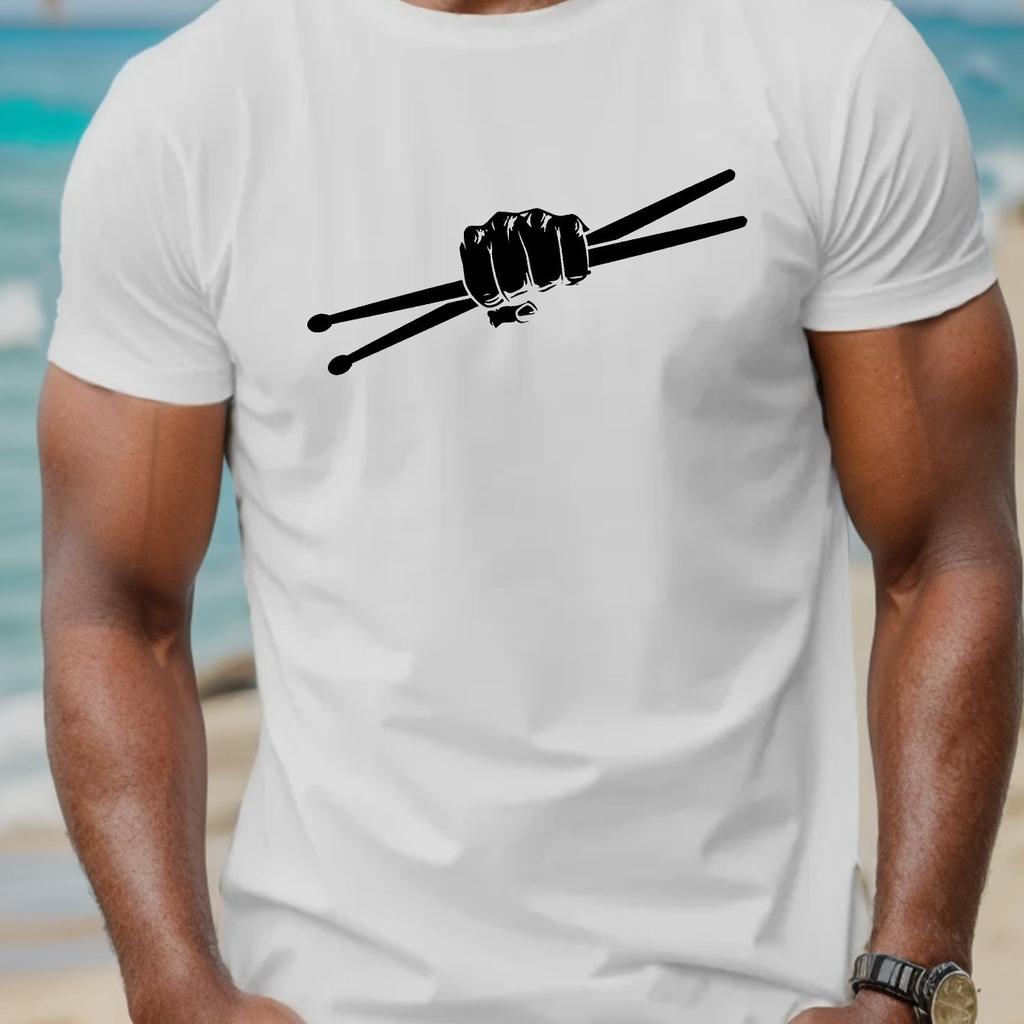 Drumstick Print Unisexs ShortSleeved TShirt Summer Top Unisexs Fitness Sports Running TShirt Daily Commuting TShirt
