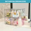 Tall Openwork Desktop Storage Box Drawer-Style Stackable Transparent Plastic Cosmetic Organizer