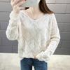 Long Sleeve Crochet Knit Top Summer Cover Up Crop Pullover Women Pointelle Jumper Knitwear Vacation Boho Beach Outfit
