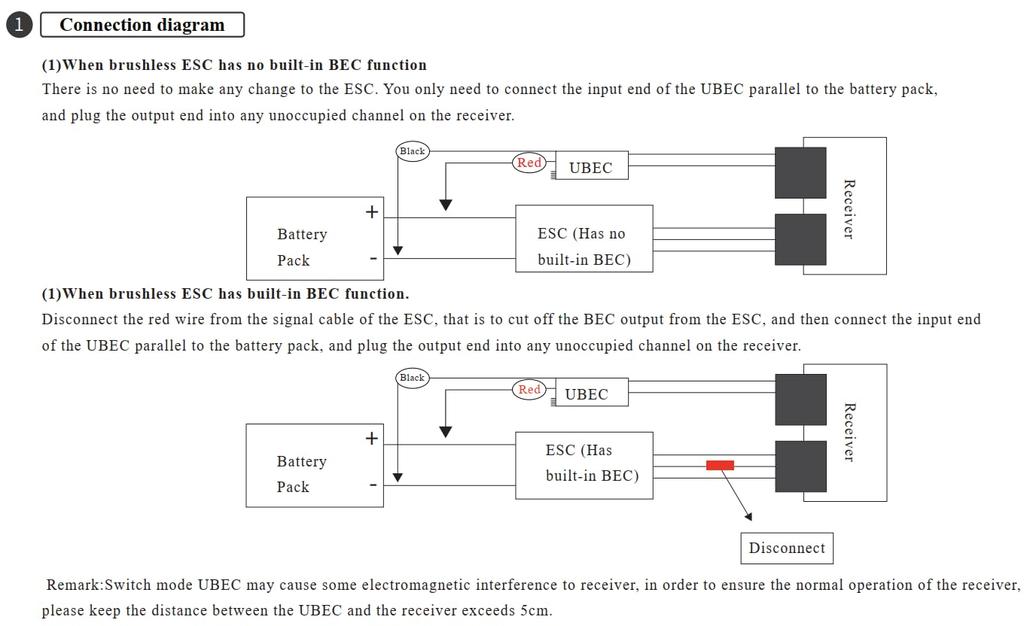 ZTW UBEC 8A G2 External BEC Adjustable Voltage 5V6V7.4V8.4V Peak 15A for RC Airplanes, Drones, Fixed Wings, FPV