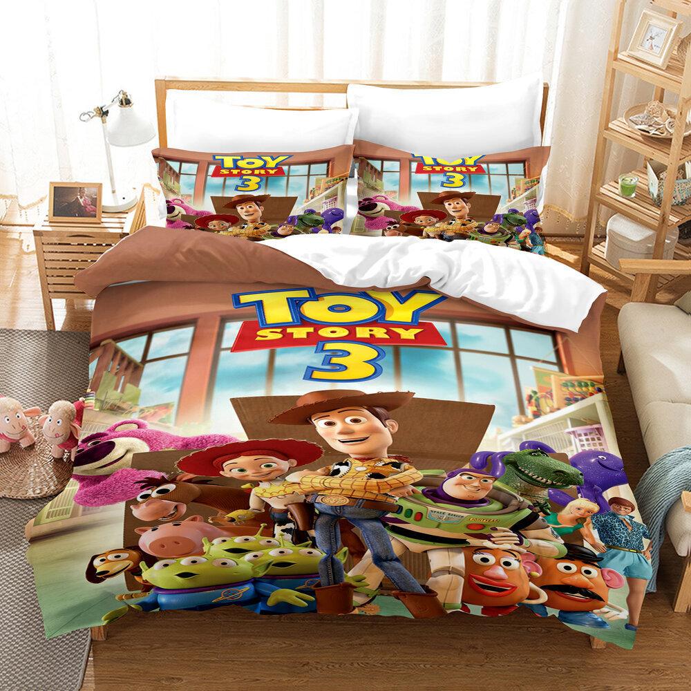 Factory 3D Digital Printing Quilt Set Three-Piece Cartoon Animation Thickened Grinding Kit