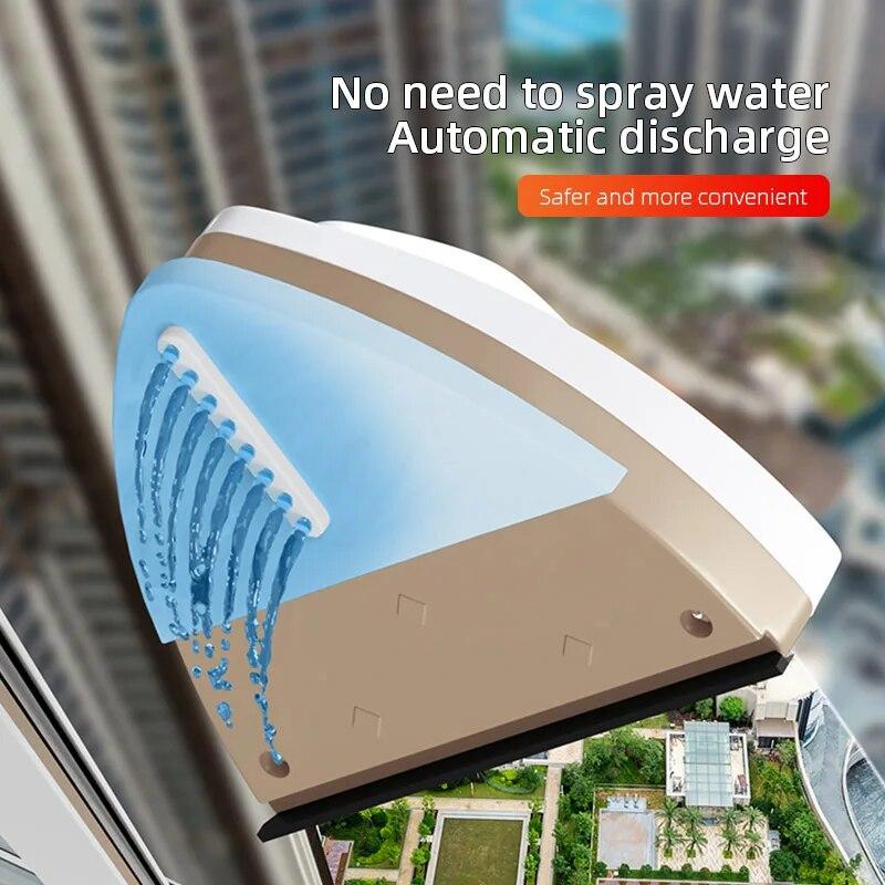 2024 бытовой офис специальный очиститель окон магнитный инструмент для чистки стекол автоматический слив воды двухслойный дворник