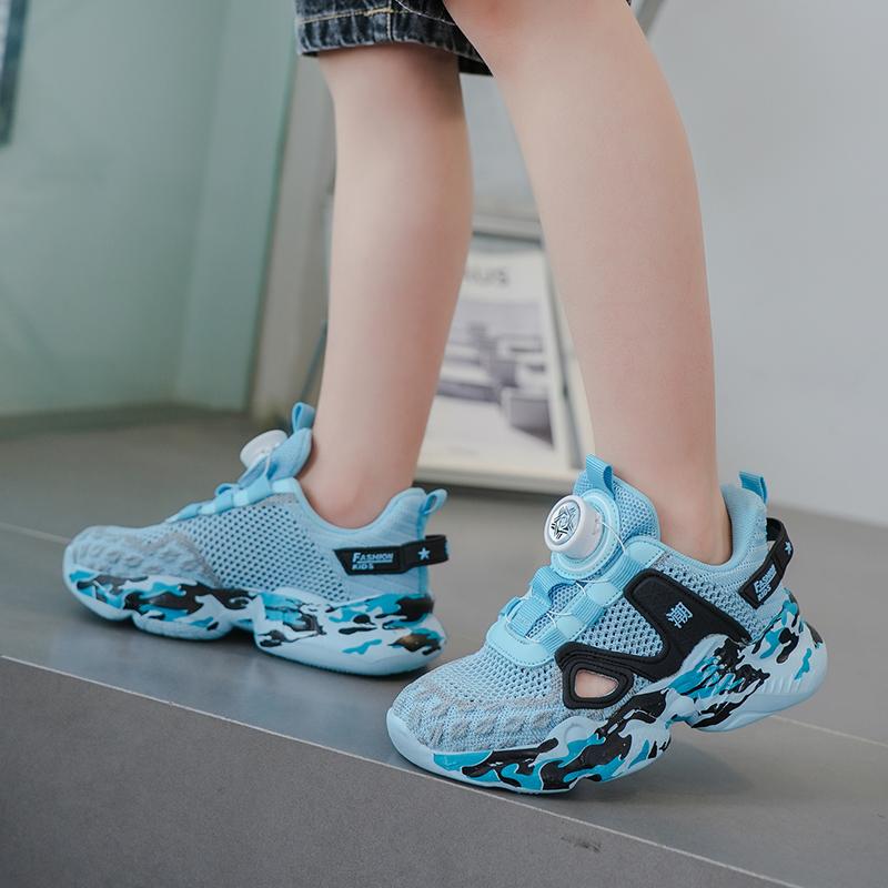 28-39 Children's Large Lightweight Breathable Fashionable Velcro Casual Running Sneakers for Kids