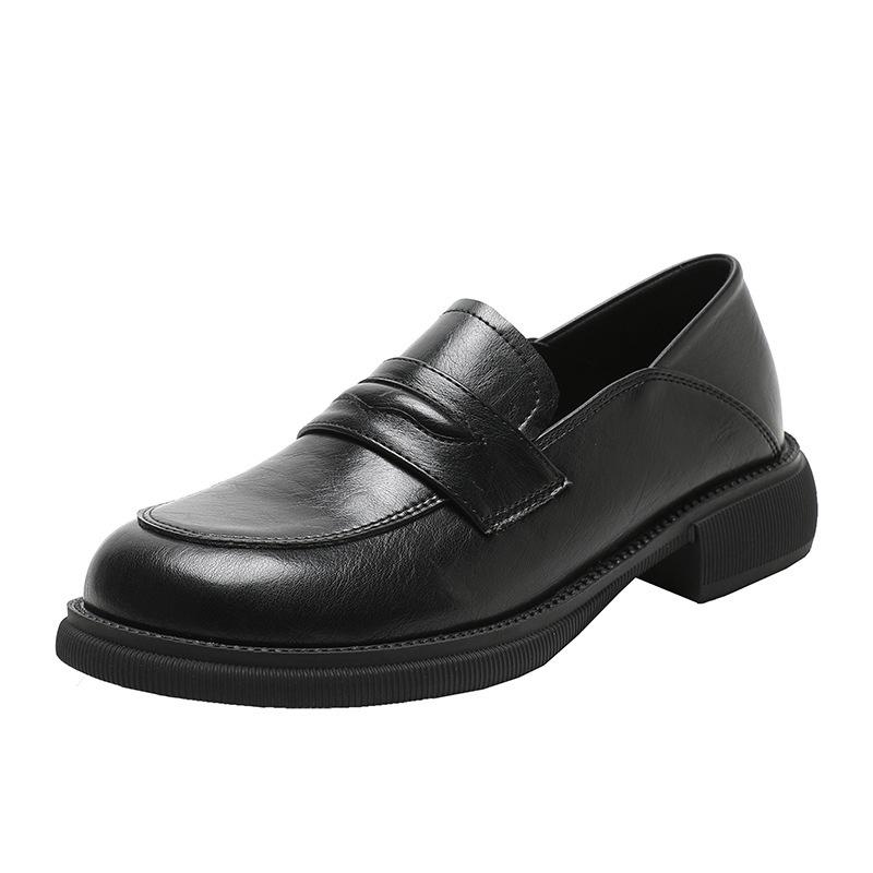 Французские туфли на платформе женские кожаные туфли с одной педалью из лакированной кожи с эффектом ленивой посадки ретро мягкие кожаные туфли из кожи