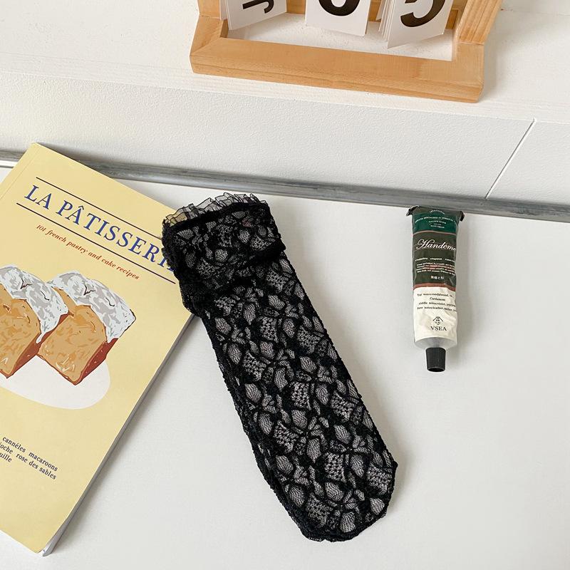 Сетчатые кружевные носки женские летние ажурные тонкие дышащие свободные длинные носки JK Lolita Sweet Girls Kawaii милые носки с оборками