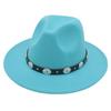 Джазовая шляпа Металлический диск Маленький ремень Аксессуары Мужская и женская Шляпа Федора Шляпа из фетра