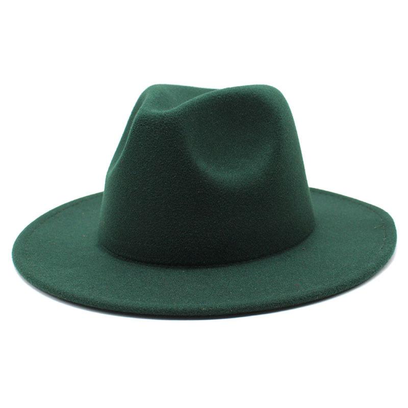 Монохромные легкие мужские и женские шляпы, простая шерстяная шляпа-цилиндр, плоские поля, большой край, джазовая шляпа